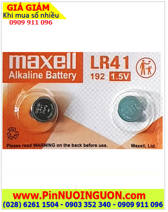 Pin LR41 AG3 192 _Pin cúc áo 1.5v Alkaline Maxell LR41 AG3 189 